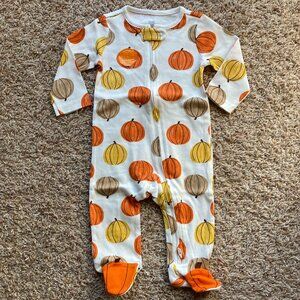 Carters Pumpkin Print Footie Pjs Size 6mo NWOT